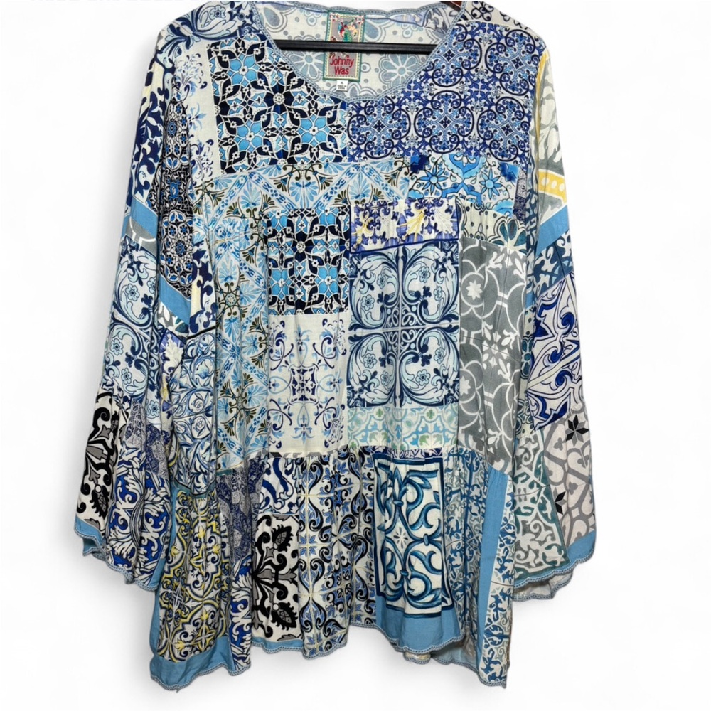 Johnny Was Patchwork Tile Top Xl - image 2